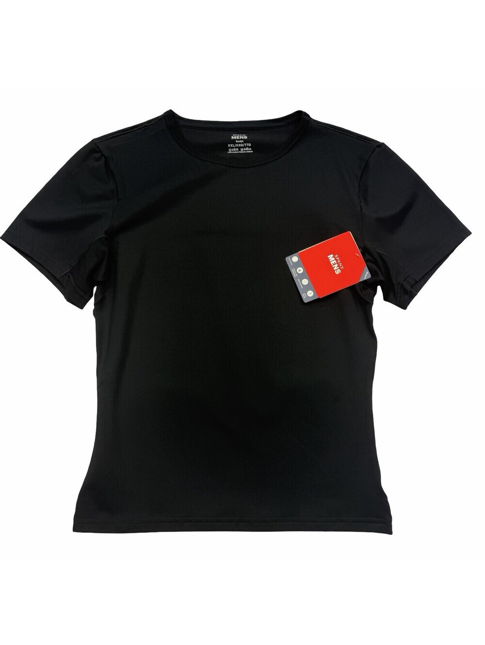 SPANX Men's Sculpt Cotton Spandex Crew T Shirt Classic Black Size XXL